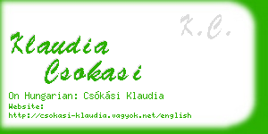 klaudia csokasi business card
